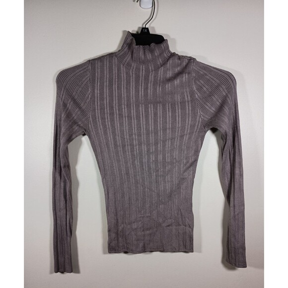 Abercrombie & Fitch Womens Mock Neck Stretch Ribbed Long Sleeve Top Size Small - Picture 1 of 7